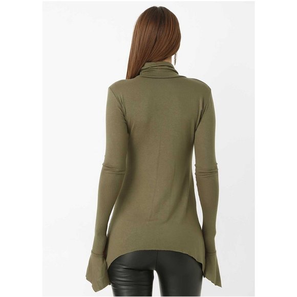 Bambina Mia - Khaki Lace-Up Side Tail Top - Picture 4 of 4
